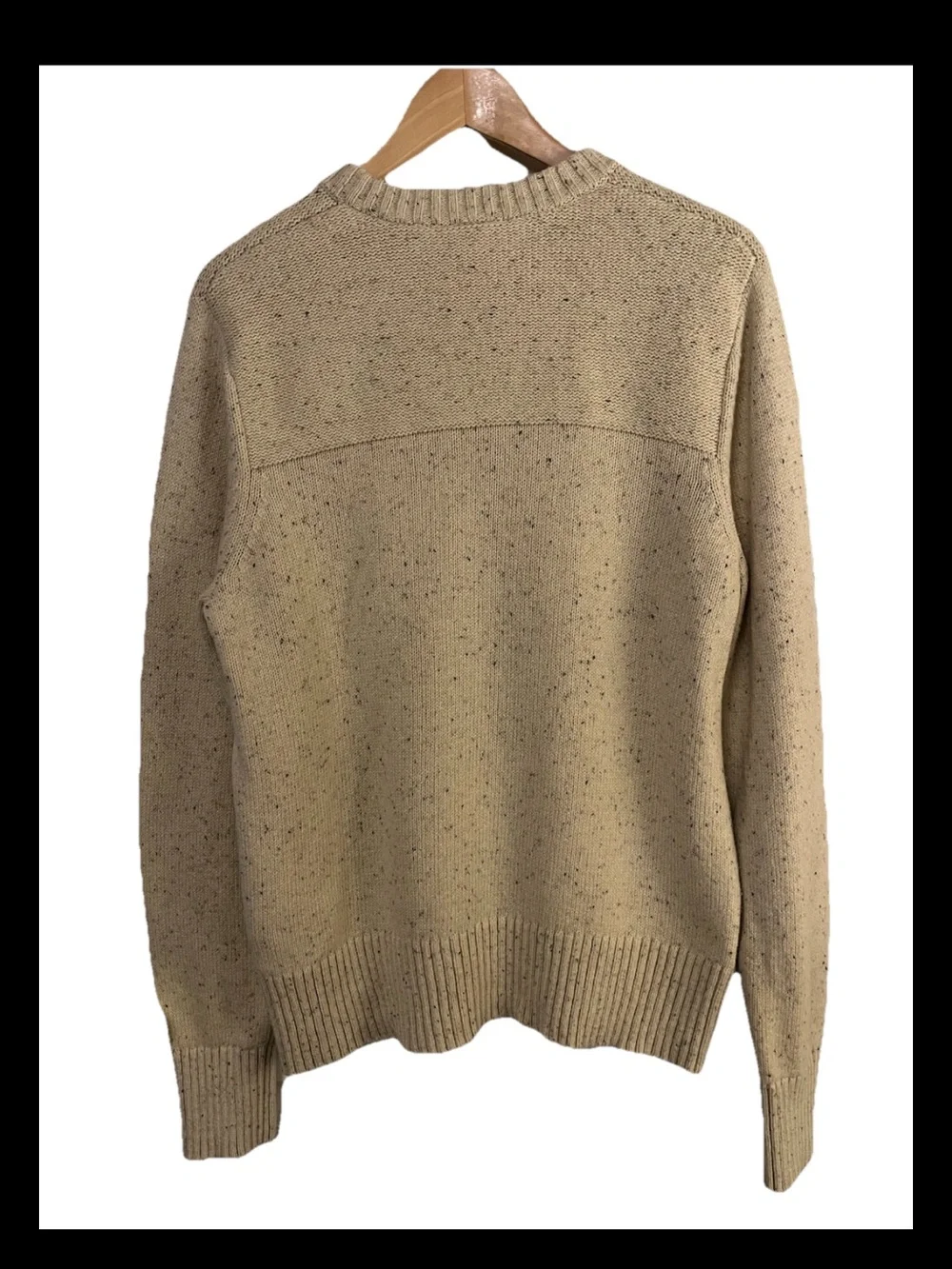 The North Face Wool Blend Crewneck Sweater Men Speckled Beige Cream Med Great